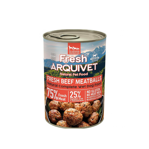 Arquivet - консервирана храна за кучета с телешки кюфтенца - 6 броя x 400 гр.