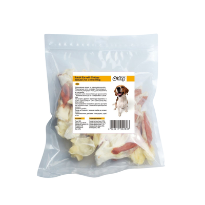 O'Dog - Лакомства за кучета заешки уши с пиле - 500 гр.