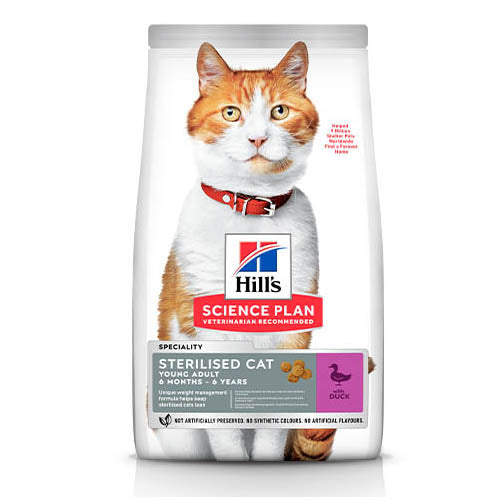 Hill’s - суха храна за кастрирани котки с патешко