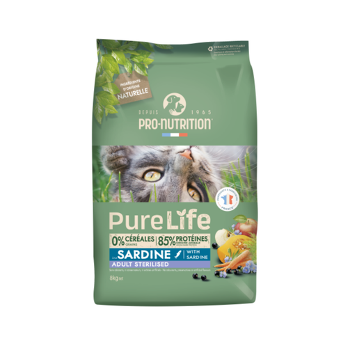 Pure Life Adult - суха храна за кастрирани котки със сардини