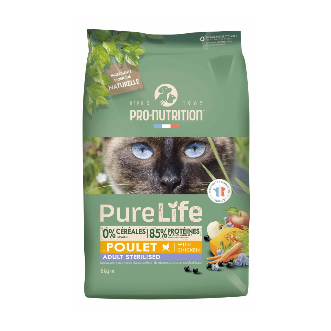 Pure Life Adult - суха храна за кастрирани котки с пиле