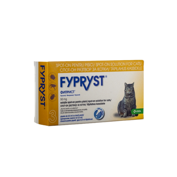 Fypryst Spot-On - Противопаразитни пипети за котки - 3 броя в опаковка