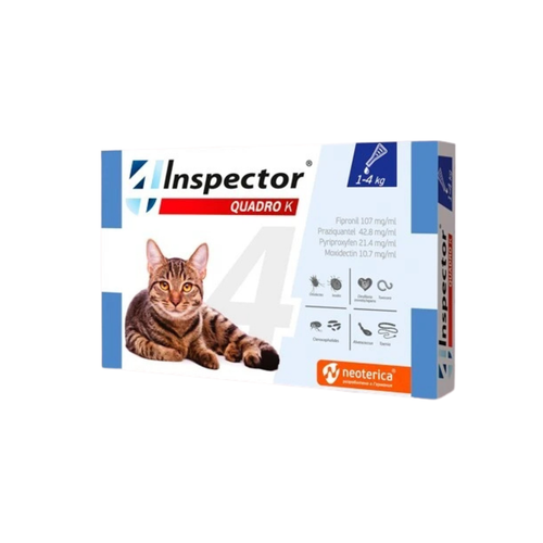 Inspector - Противопаразитна пипета за котки  от 1 кг. до 4 кг. - 1 брой в опаковка