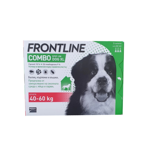 Frontline Combo - Противопаразитни пипети за кучета от 40 кг. до 60 кг. - 3 броя в опаковка