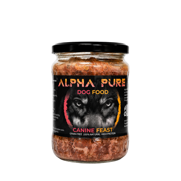 Alpha Pure - домашно приготвена храна за  възрастни кучета с пилешко,свинско и зеленчуци - 8 броя x 500 гр.