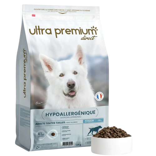 Ultra Premium - Суха храна за пораснали кучета от всички породи – хипоалергенна с риба - 12 кг.