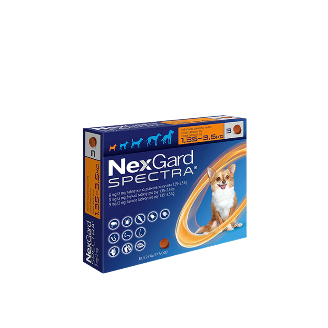 NexGard Spectra за кучета от 1.35 до 3.5 кг