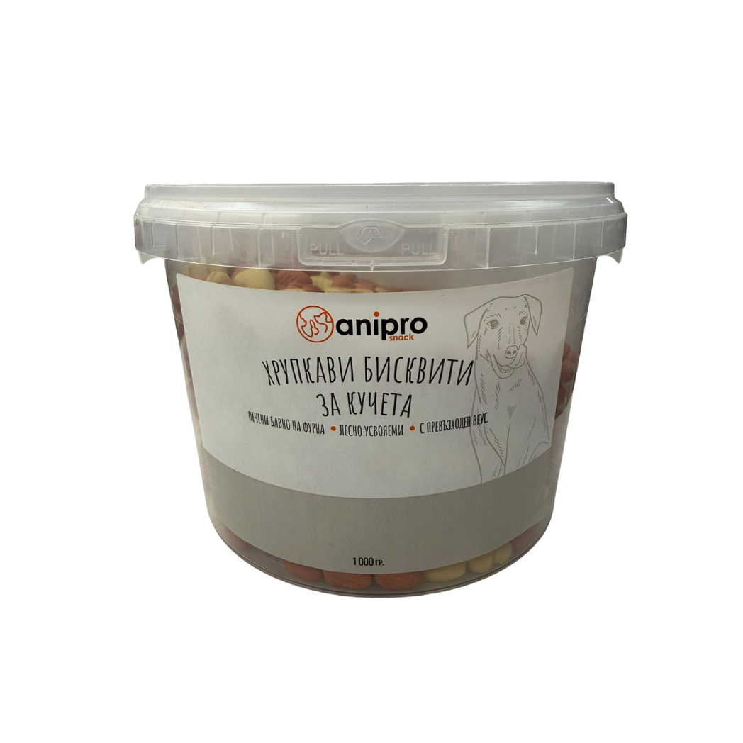 Anipro - бисквити мини сърчица микс с вкус на ягода за кучета - 1 кг.