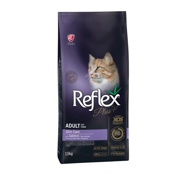 Reflex  - Суха храна за котки с грижа за кожата със сьомга - 15 кг.