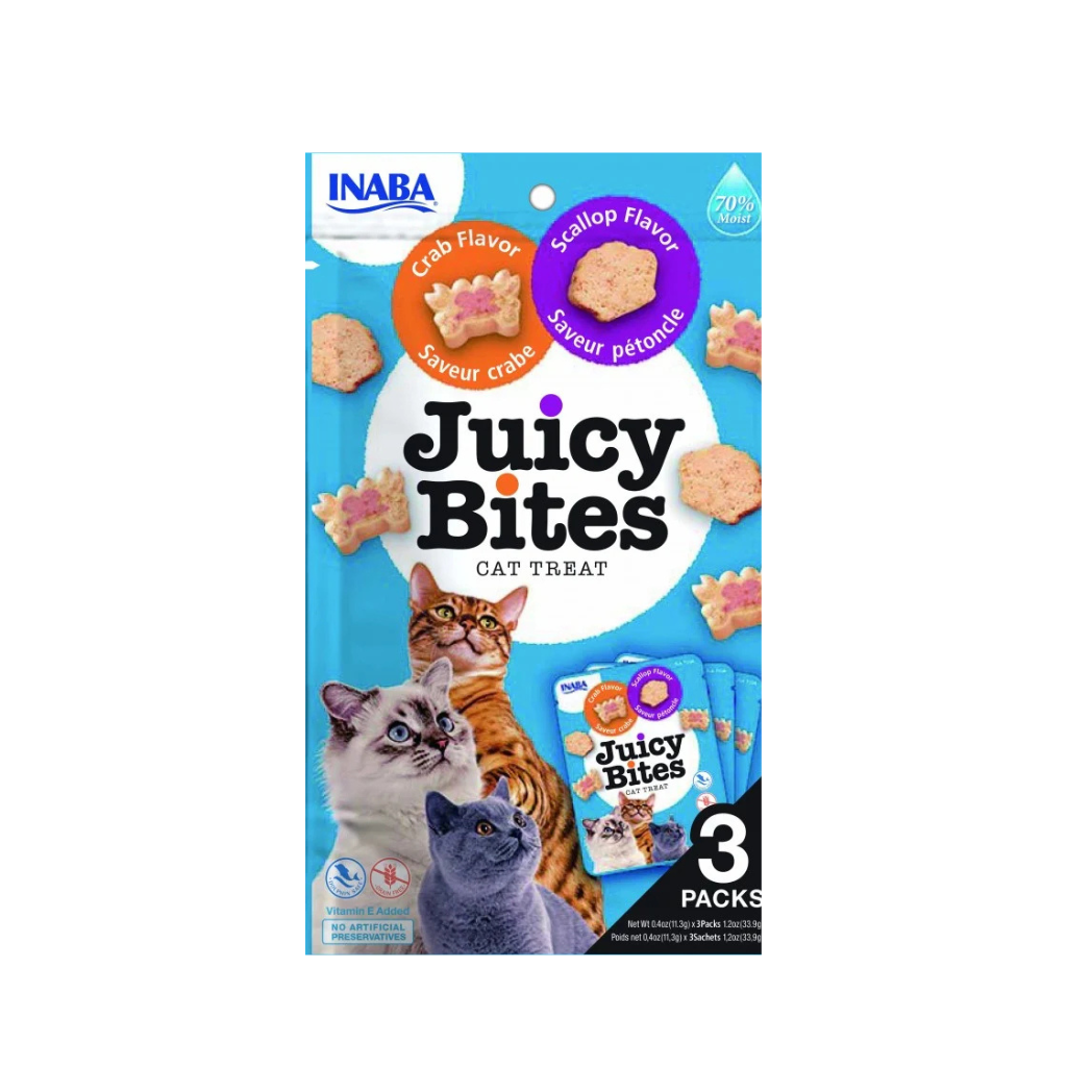 Inaba Juicy Bites - лакомство за котки с миди и раци - 3 броя в опаковка