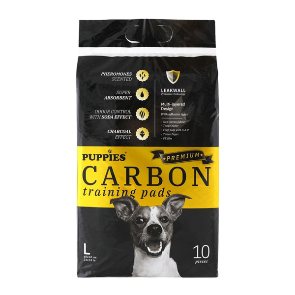 Puppies Carbon - хигиенни подложки за кучета размер L - 10 броя