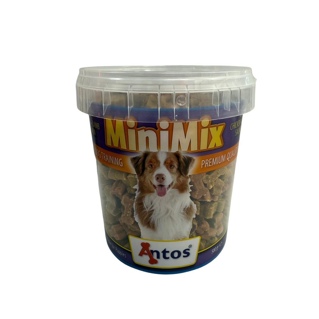 Antos Mini Mix - мек снакс за кучета с пиле, агне и сьомга - 500 гр.