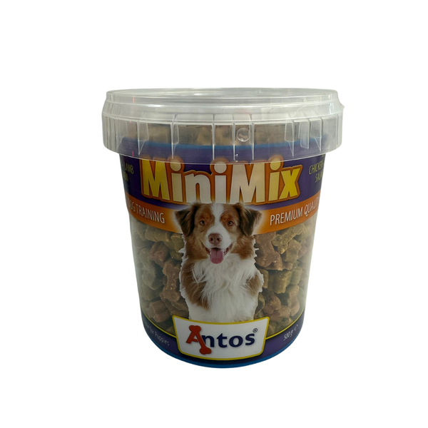 Antos Mini Mix - мек снакс за кучета с пиле, агне и сьомга - 500 гр.