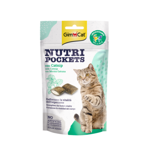 GimCat Nutri Pockets - Лакомство за котки с котешка трева и витамини - 60 гр.