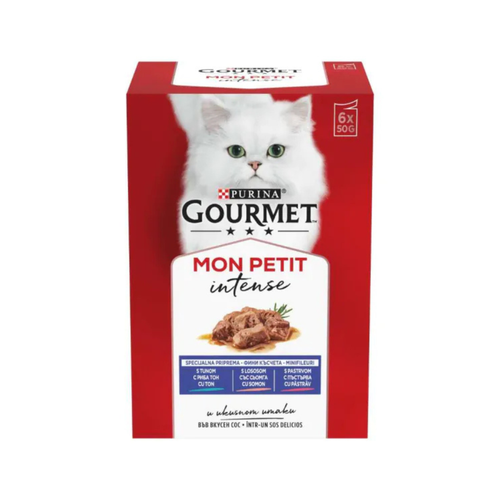 Gourmet Mon Petit - пауч за котки с пъстърва, сьомга и риба тон - 6 броя х 6х50 гр.
