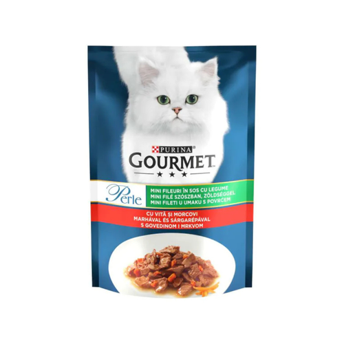 Purina Gourmet Perle - пауч за котки с говеждо - 6 броя х 85 гр.