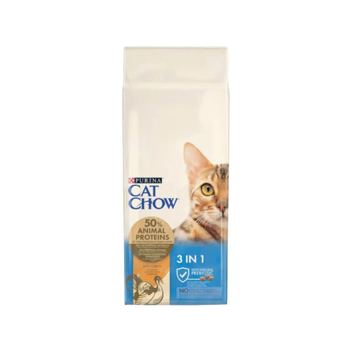 Purina Cat Chow 3 in 1 - суха храна за котки с пуйка - 15 кг.