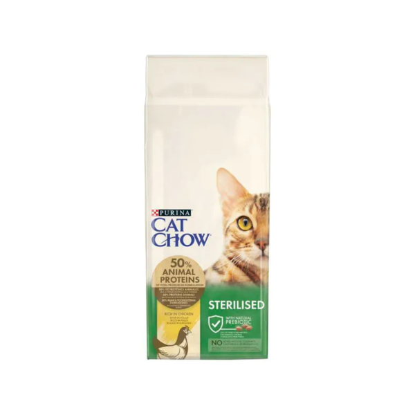 Purina Cat Chow - суха храна за кастрирани котки с пиле - 15 кг.