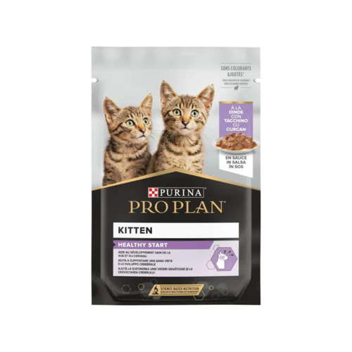Purina Pro Plan Kitten - пауч за подрастващи котки с пуйка - 6 броя х 85 гр.