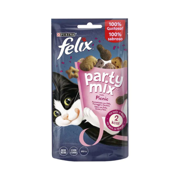 Purina Felix Party Mix - лакомства за котки с говеждо и пиле - 8 броя x 60 гр.