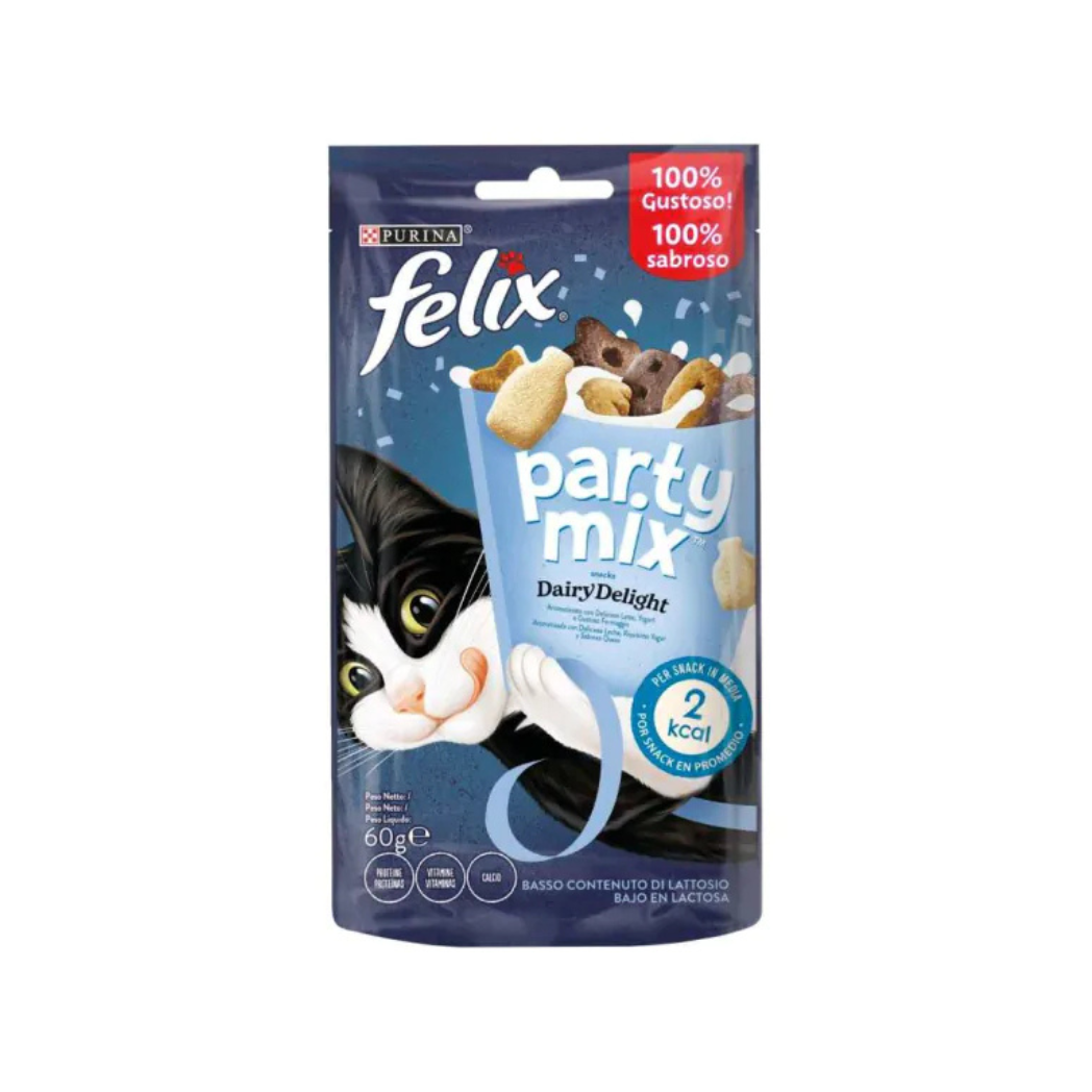 Purina Felix Party Mix - лакомства за котки с мляко - 8 броя x 60 гр.