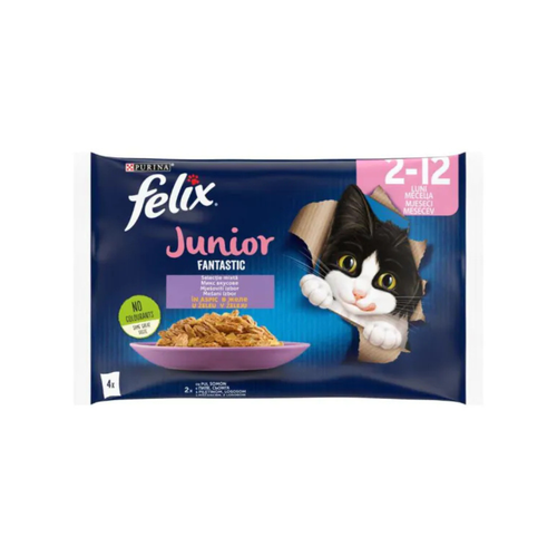 Purina Felix Sensations - паучове за малки котки микс от вкусове  - 6 броя х 4х85 гр.