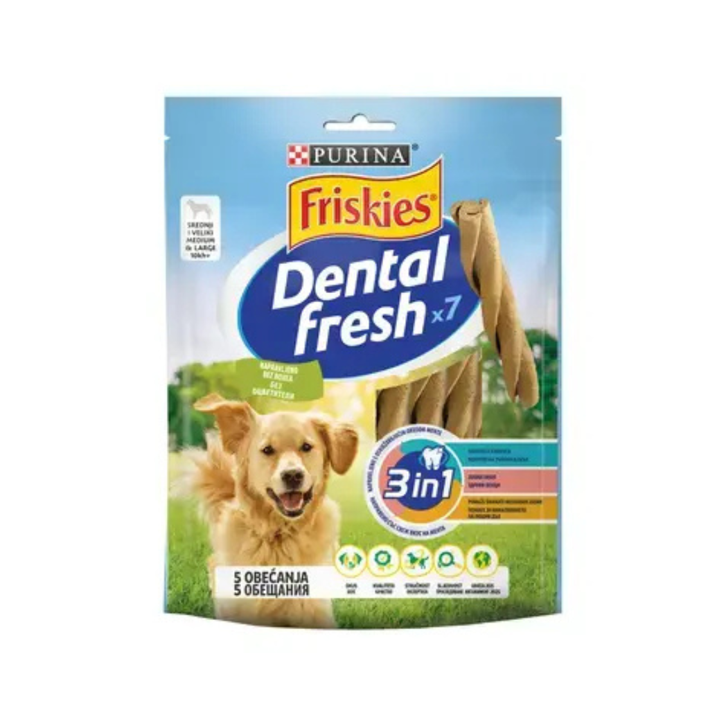 Purina Friskies Dental Fresh - лакомства за кучета от средни породи - 180 гр.