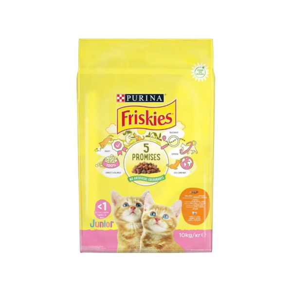 Purina Friskies Junior - суха храна за подрастващи котки с пиле и пуйка - 10 кг.