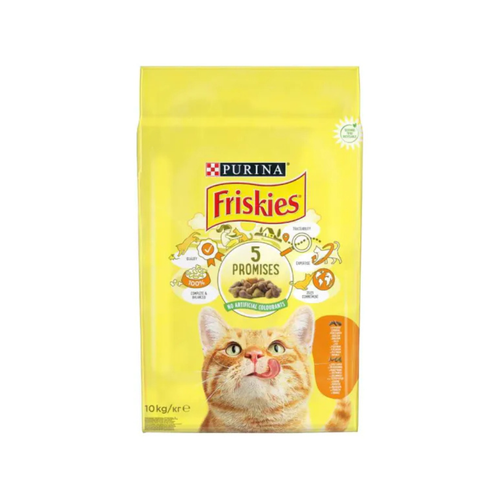 Purina Friskies - суха храна за котки с пиле и зеленчуци - 10 кг.