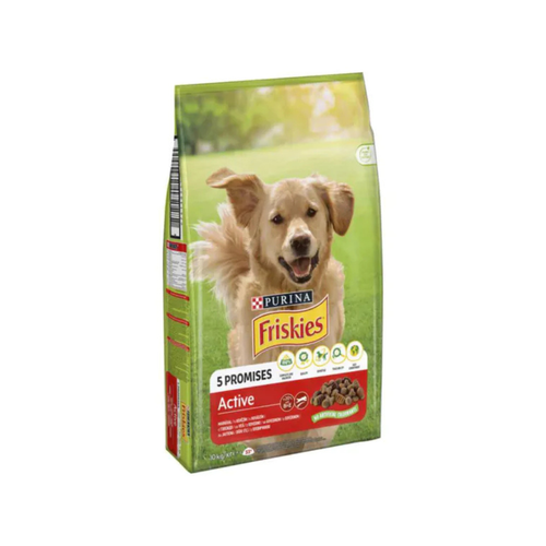 Purina Friskies Active - суха храна за кучета с говеждо - 10 кг.