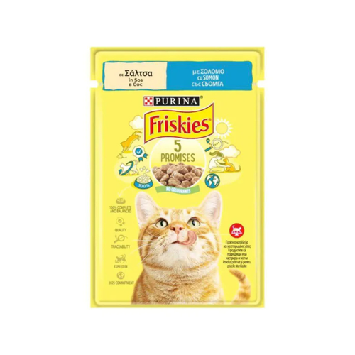 Purina Friskies - паучове за котки със сьомга - 12 броя х 85 гр.
