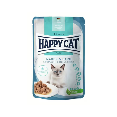 Happy Cat - паучове за котки с месо в сос за проблемен стомах - 6 броя х 85 гр.
