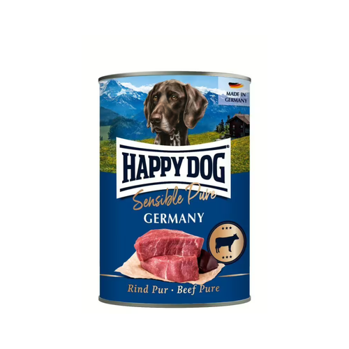 Happy Dog - консервирана храна за кучета с говеждо месо - 6 броя х 400 гр. или 6 броя x 800 гр.