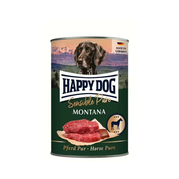 Happy Dog - консервирана храна за кучета с конско месо - 6 броя х 400 гр. или 6 броя x 800 гр.