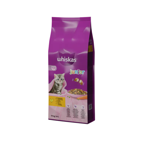 Whiskas Junior - Суха храна за подрастващи котки с пиле