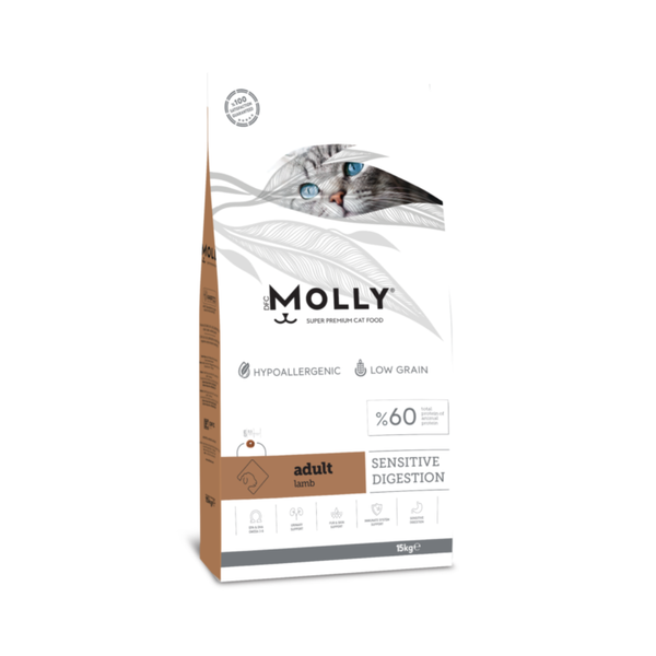 Molly - суха храна за котки за чувствителен стомах - 15 кг.