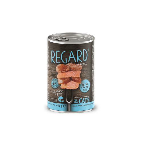 Regard Optimal - Консервирана храна за котки с риба - 6 броя х 415 гр.