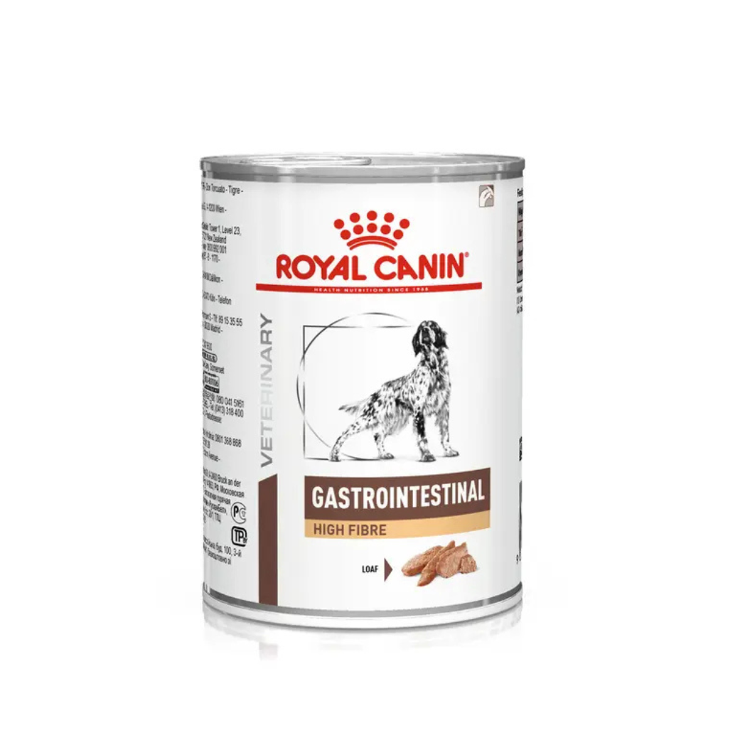 Royal Canin Gastrointestinal High Fiber - Консервирана храна за кучета при храносмилателни разтройства - 6 броя х 410 гр.