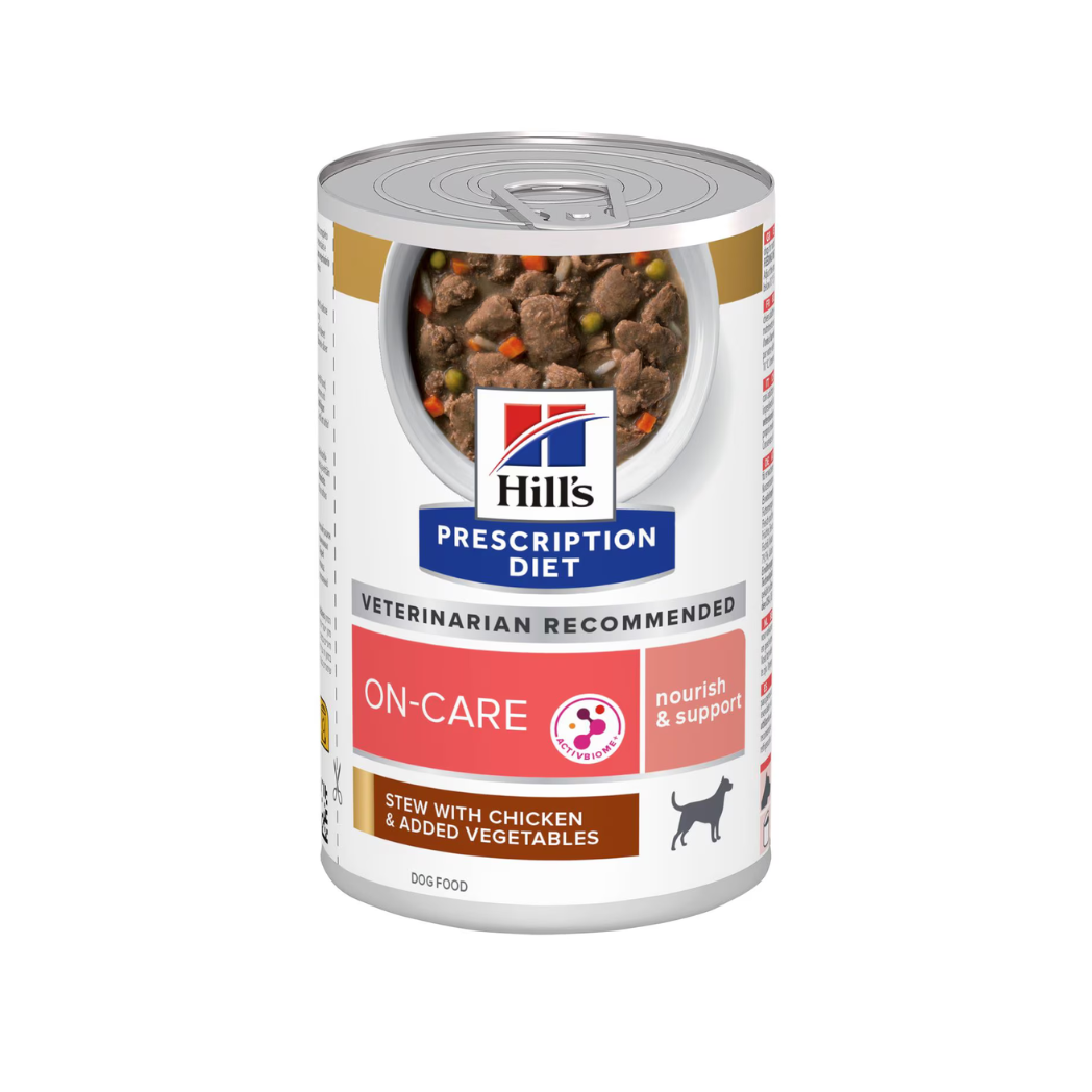 Hill's Prescription Diet On-Care Stew - Консервирана храна за кучета за хранително възстановяване - 6 броя х 354 гр.