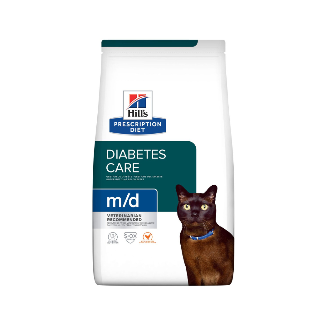 Hill's Prescription m/d Diet Diabetes Care - Суха храна за котки регулираща приема на глюкоза  - 1.5 кг.
