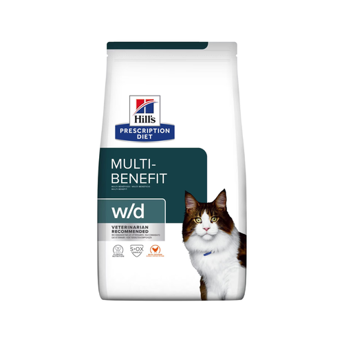Hill's Prescription Diet w/d Multi-Benefit - Суха храна за котки в зряла възраст, която подпомага липидната обмяна