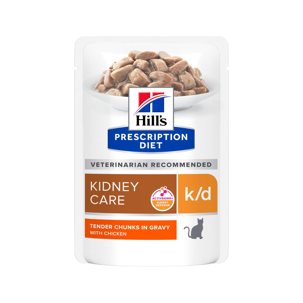 Hill's Prescription Diet k/d Kidney Care - Паучове за котки с грижа за бъбреците - 6 броя х 85 гр.