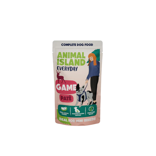 Animal Island - паучове за кучета от мини породи пастет с дивеч - 6 броя x 150 гр.
