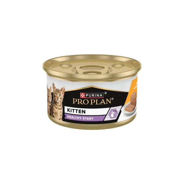 Purina Pro Plan Kitten - консервирана храна за подрастващи котки с пиле - 6 броя х 85 гр.
