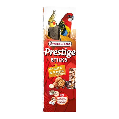 Versele-Laga - лакомство за средни папагали стикове с топинг от ядки и стафиди - 2 броя в опаковка х 70 гр.