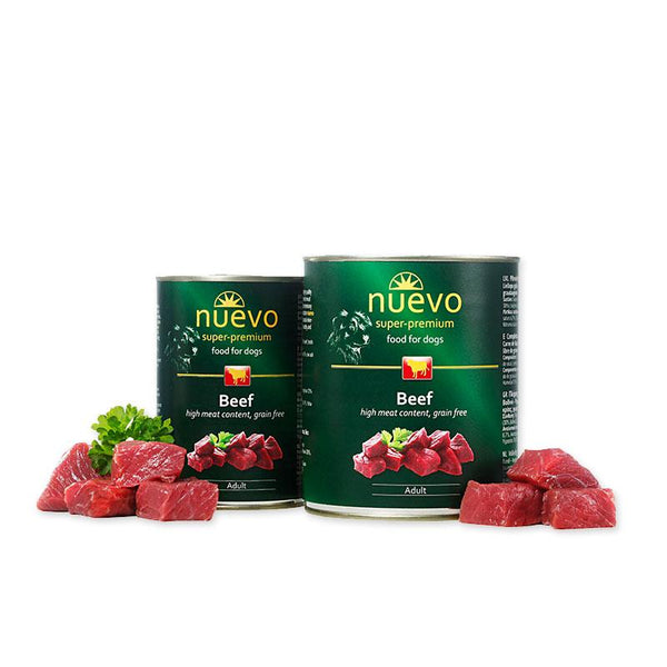 Nuevo – консервирана храна за кучета с говеждо – 6 броя x 400 гр. или 6 броя x 800 гр.