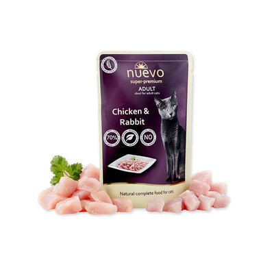 Nuevo super - premium adult - пауч за котки с пиле и заек - 6 броя х 85 гр.