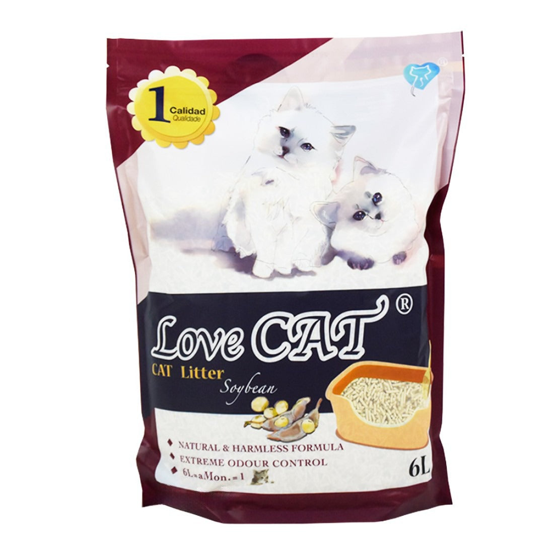 Love cat - биоразградима тоалетна със соя - 6 литра