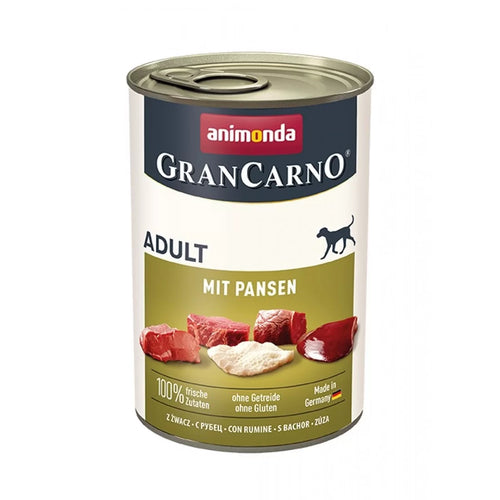 GranCarno - консервирана храна за кучета с шкембе - 6 броя х 400 гр.