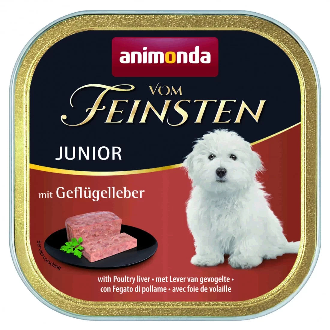 Vom Feinsten Junior - пастет за подрастващи кучета с птичи дроб - 6 броя х 150 гр.